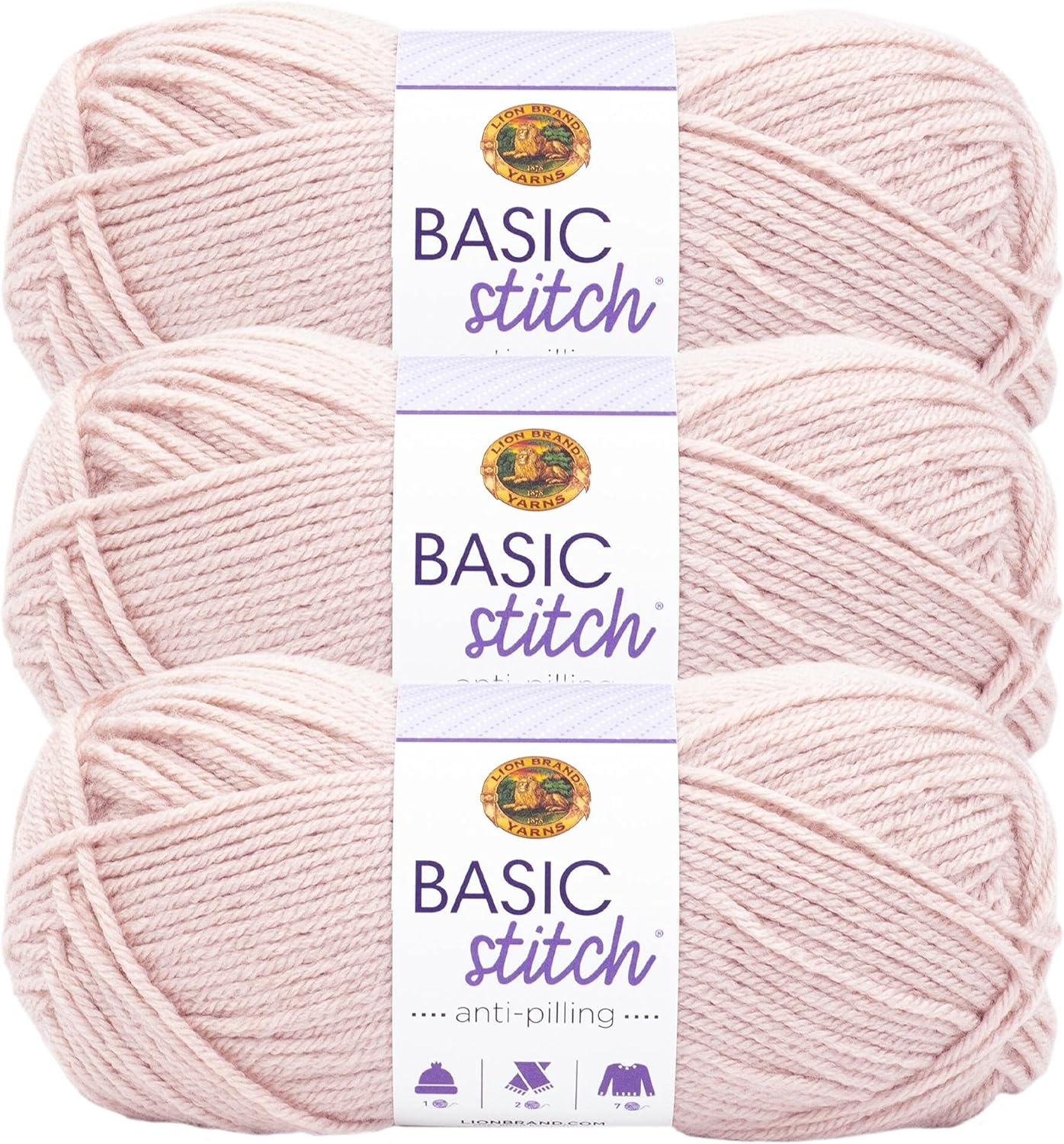 image:imageLion Brand Yarn Basic Stitch AntiPilling Knitting Yarn Yarn for Crocheting 1Pack PumpkinBlush Heather