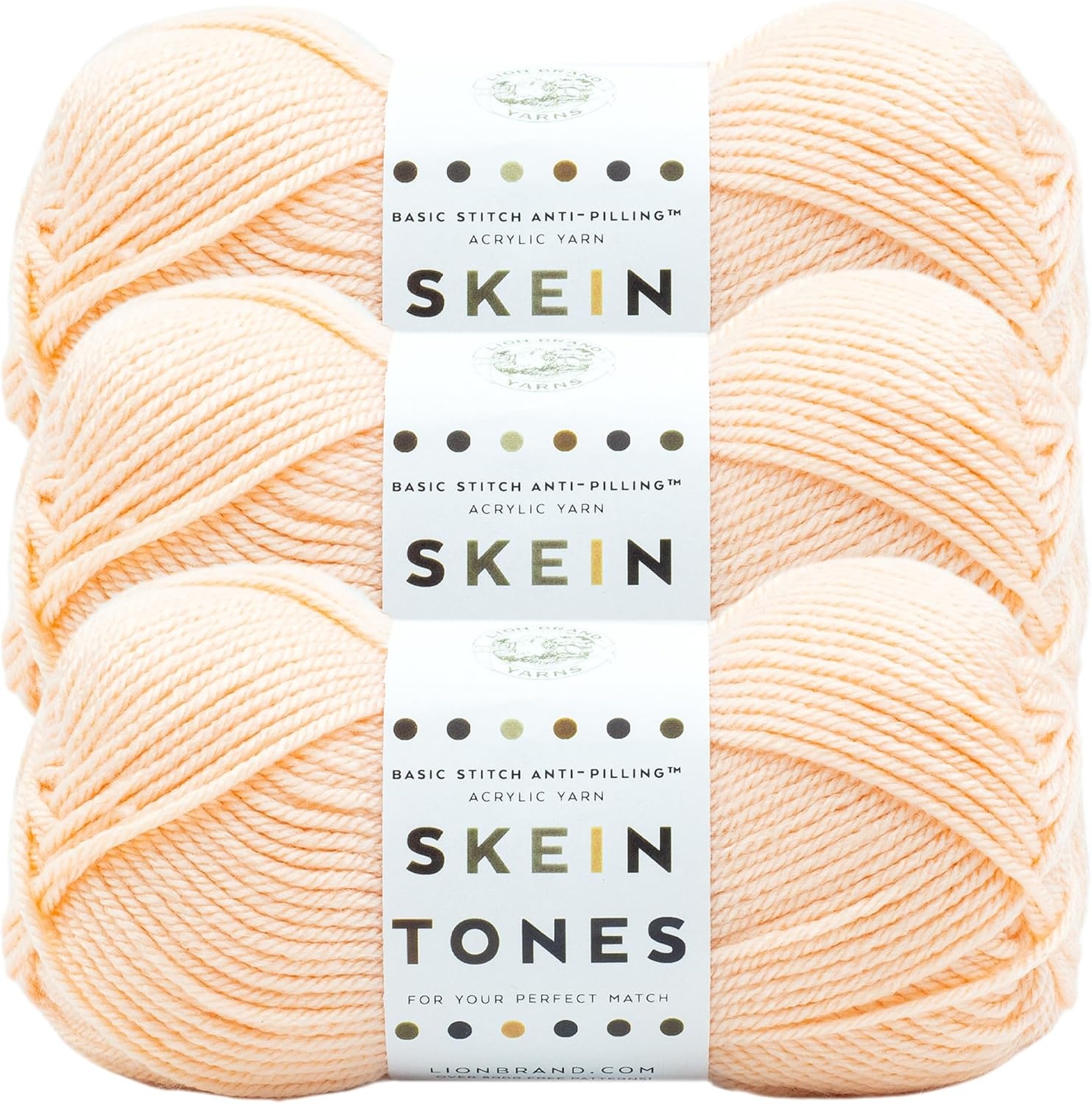 image:imageLion Brand Yarn Basic Stitch AntiPilling Knitting Yarn Yarn for Crocheting 1Pack PumpkinPeachy