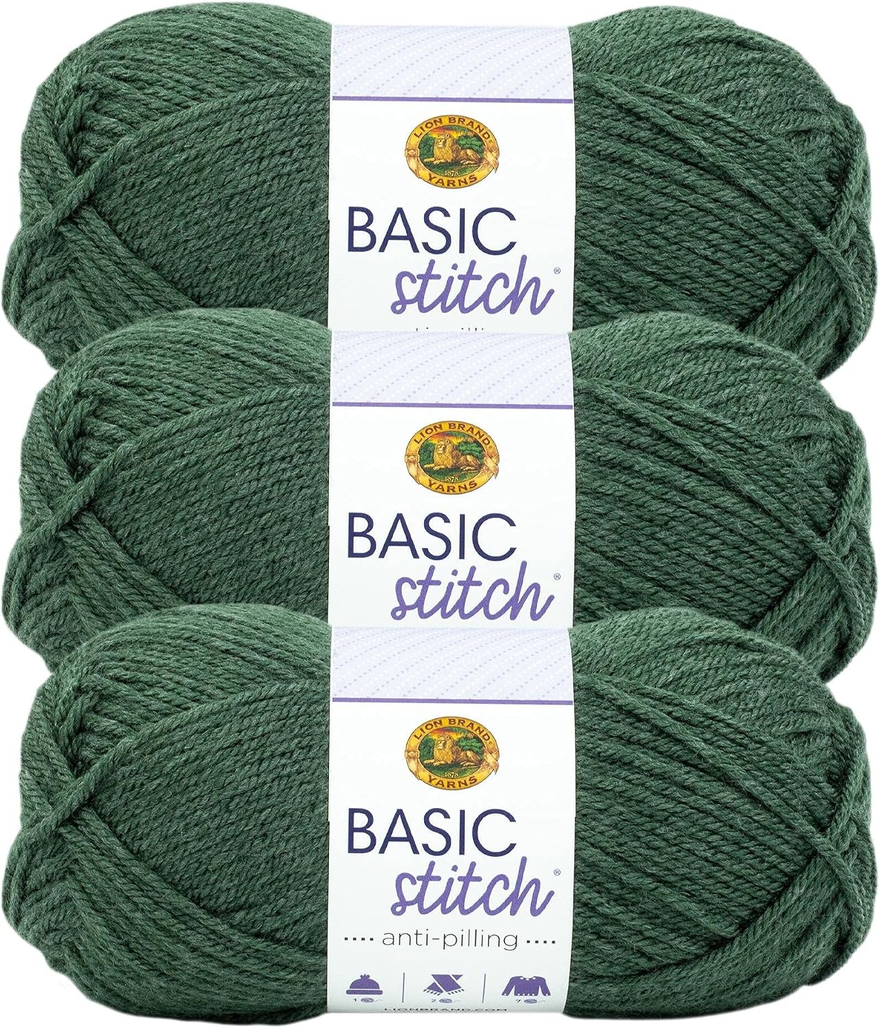 image:imageLion Brand Yarn Basic Stitch AntiPilling Knitting Yarn Yarn for Crocheting 1Pack PumpkinPine Heather