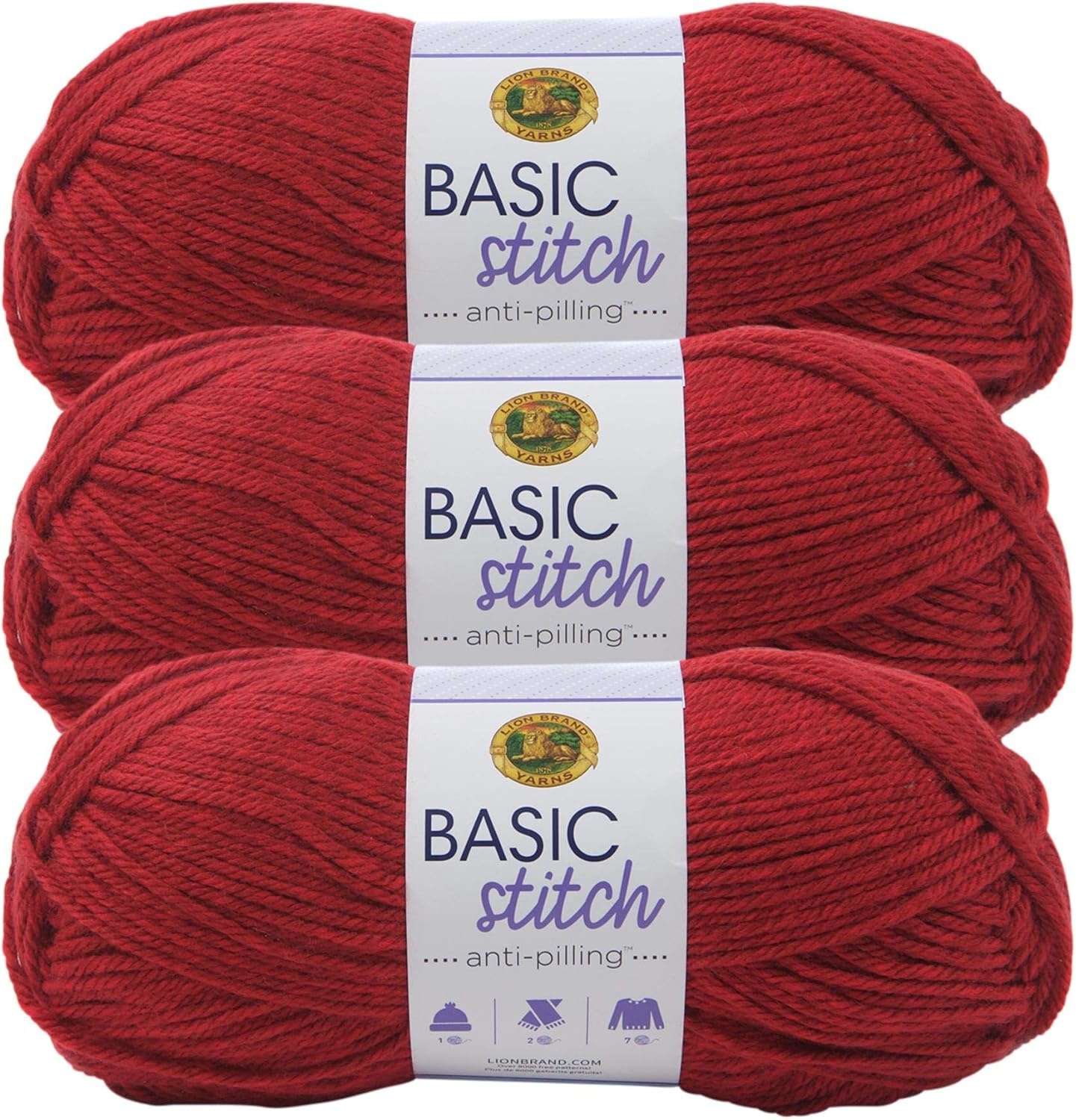 image:imageLion Brand Yarn Basic Stitch AntiPilling Knitting Yarn Yarn for Crocheting 1Pack PumpkinRed Heather
