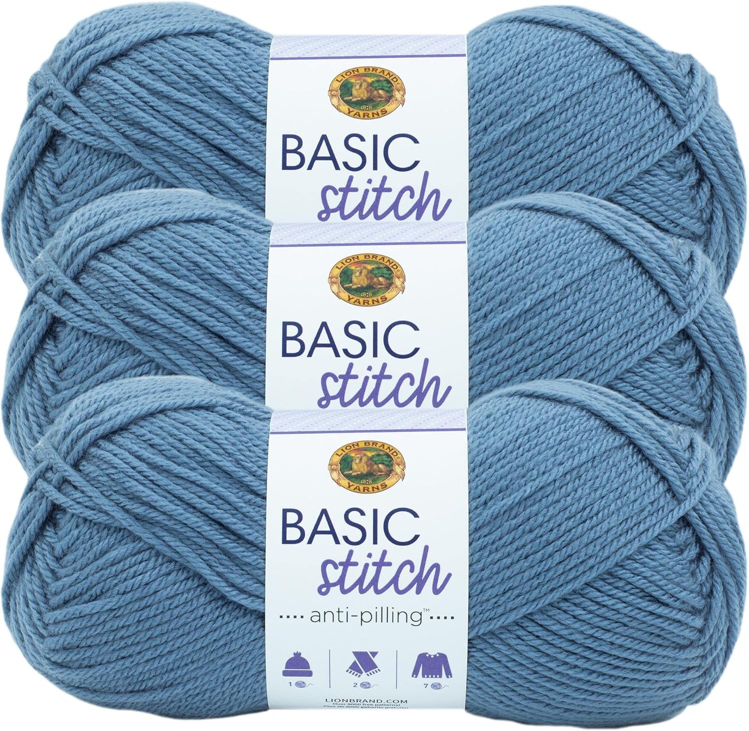 image:imageLion Brand Yarn Basic Stitch AntiPilling Knitting Yarn Yarn for Crocheting 1Pack PumpkinStonewash