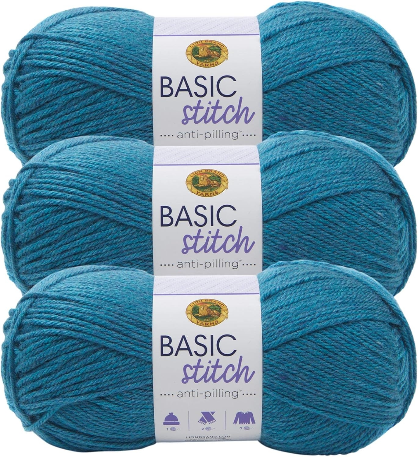 image:imageLion Brand Yarn Basic Stitch AntiPilling Knitting Yarn Yarn for Crocheting 1Pack PumpkinTurquoise Heather