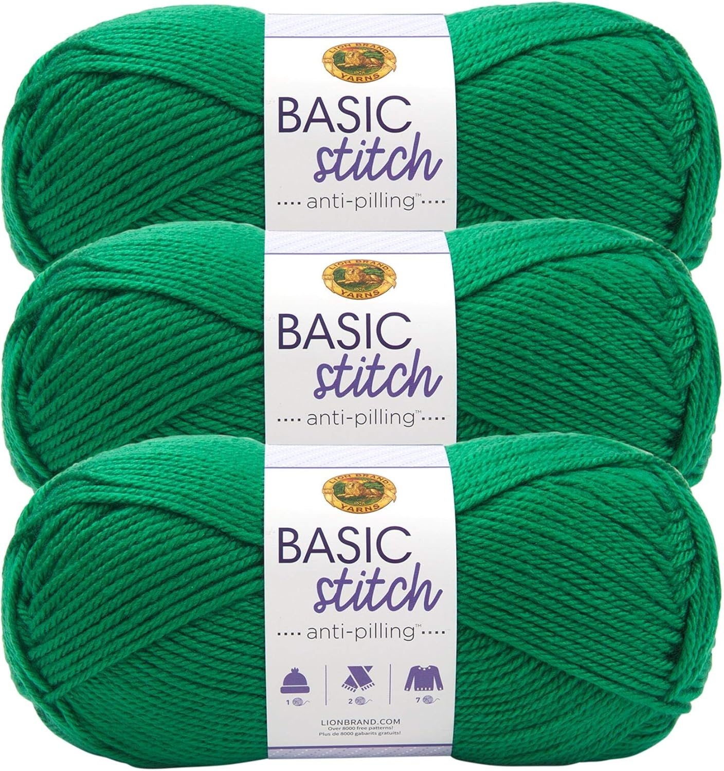 image:imageLion Brand Yarn Basic Stitch AntiPilling Knitting Yarn Yarn for Crocheting Gold Heather 1PackGrass