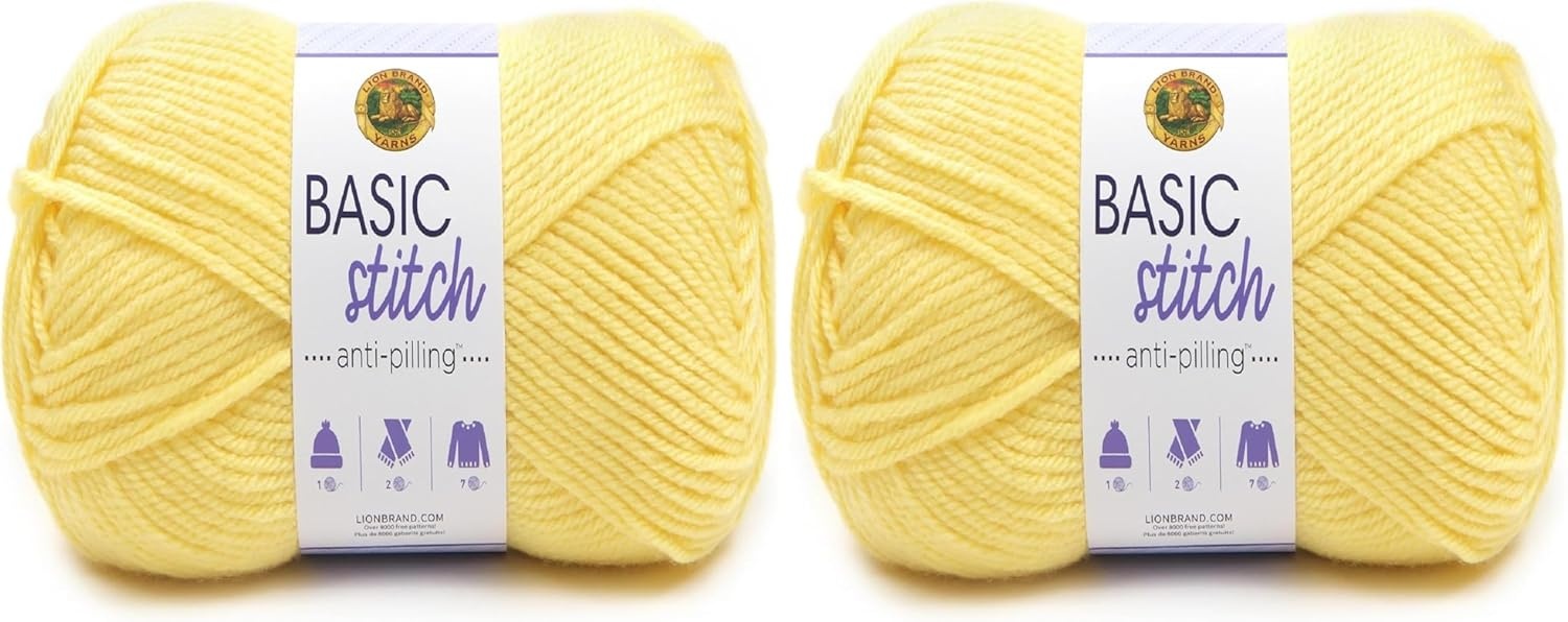image:imageLion Brand Yarn Basic Stitch AntiPilling Knitting Yarn Yarn for Crocheting Gold Heather 1PackLemonade