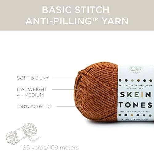image:imageLion Brand Yarn Basic Stitch AntiPilling Yarn for Crocheting Knitting and Crafts Almond 3 PackRoyal Blue