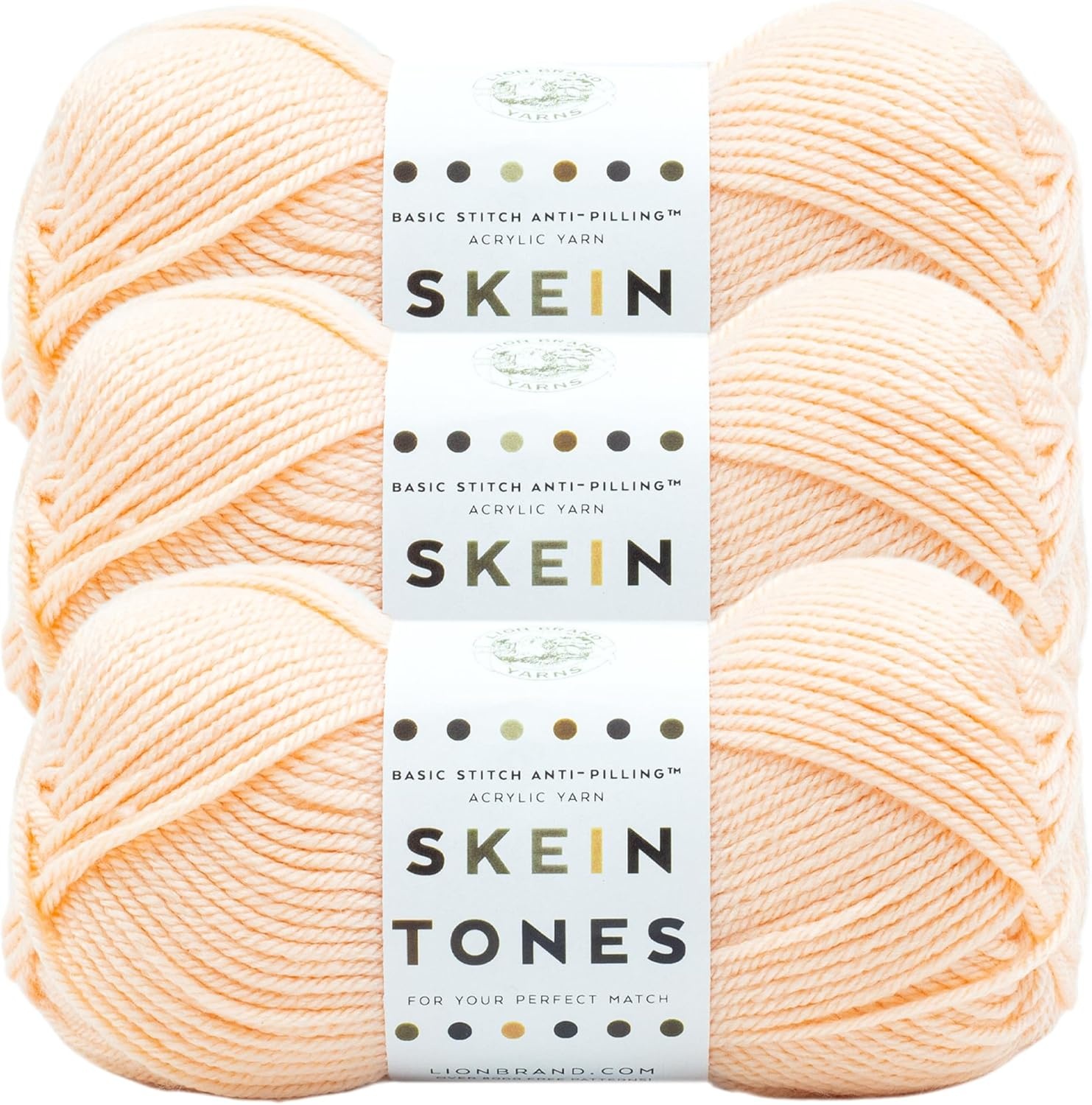 image:imageLion Brand Yarn Basic Stitch AntiPilling Yarn for Crocheting Knitting and Crafts Cocoa 1 PackPeachy