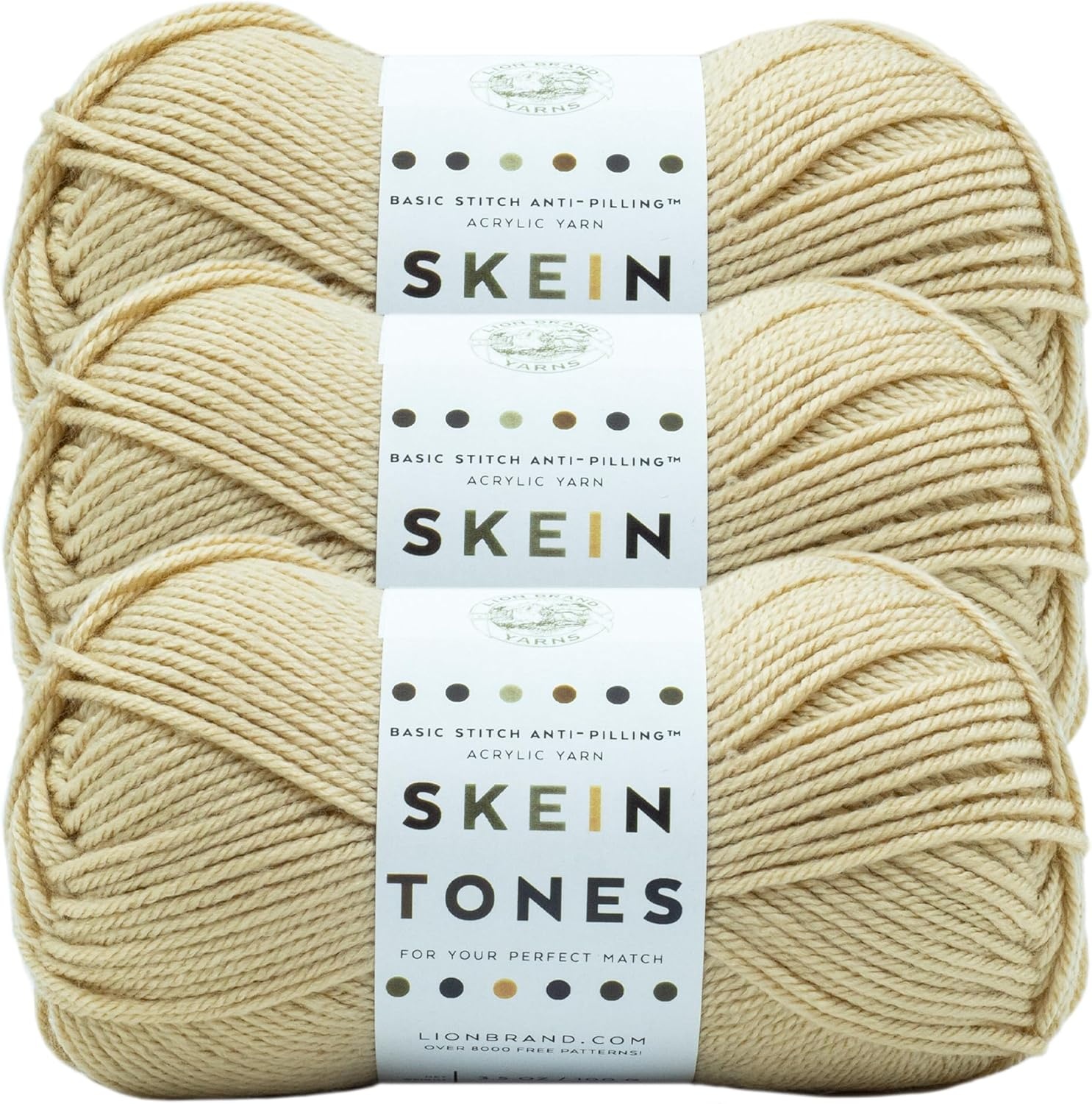 image:imageLion Brand Yarn Basic Stitch AntiPilling Yarn for Crocheting Knitting and Crafts Truffle 1 PackAlmond