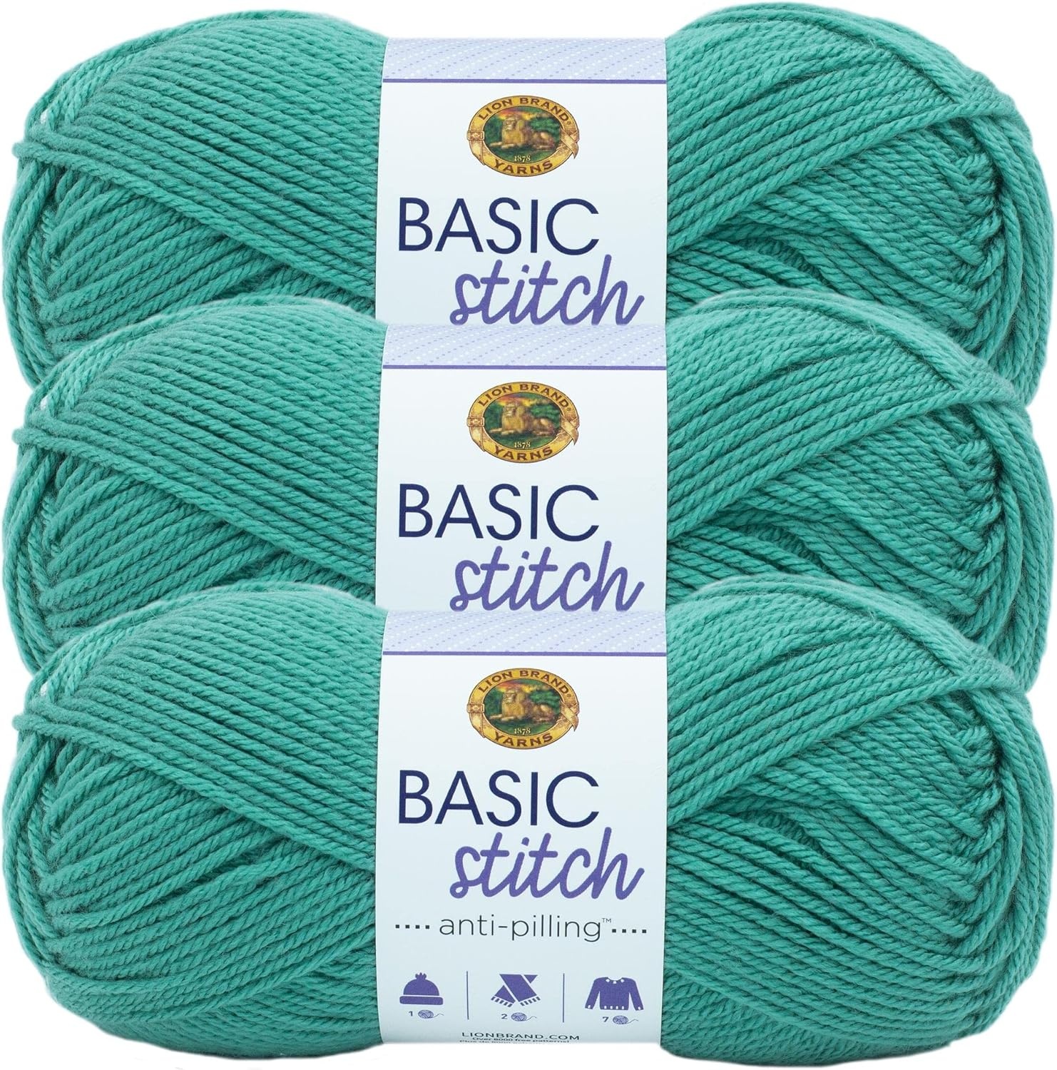 image:imageLion Brand Yarn Basic Stitch AntiPilling Yarn for Crocheting Knitting and Crafts Truffle 1 PackBeryl