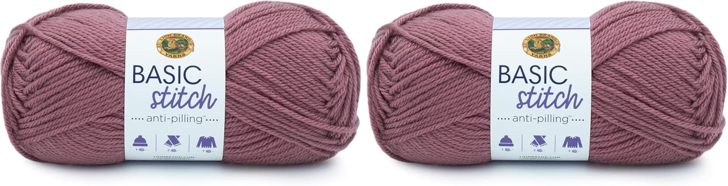 image:imageLion Brand Yarn Basic Stitch AntiPilling Yarn for Crocheting Knitting and Crafts Truffle 1 PackDeco Rose