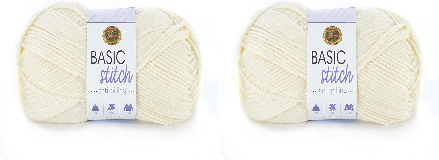 image:imageLion Brand Yarn Basic Stitch AntiPilling Yarn for Crocheting Knitting and Crafts Truffle 1 PackEcru
