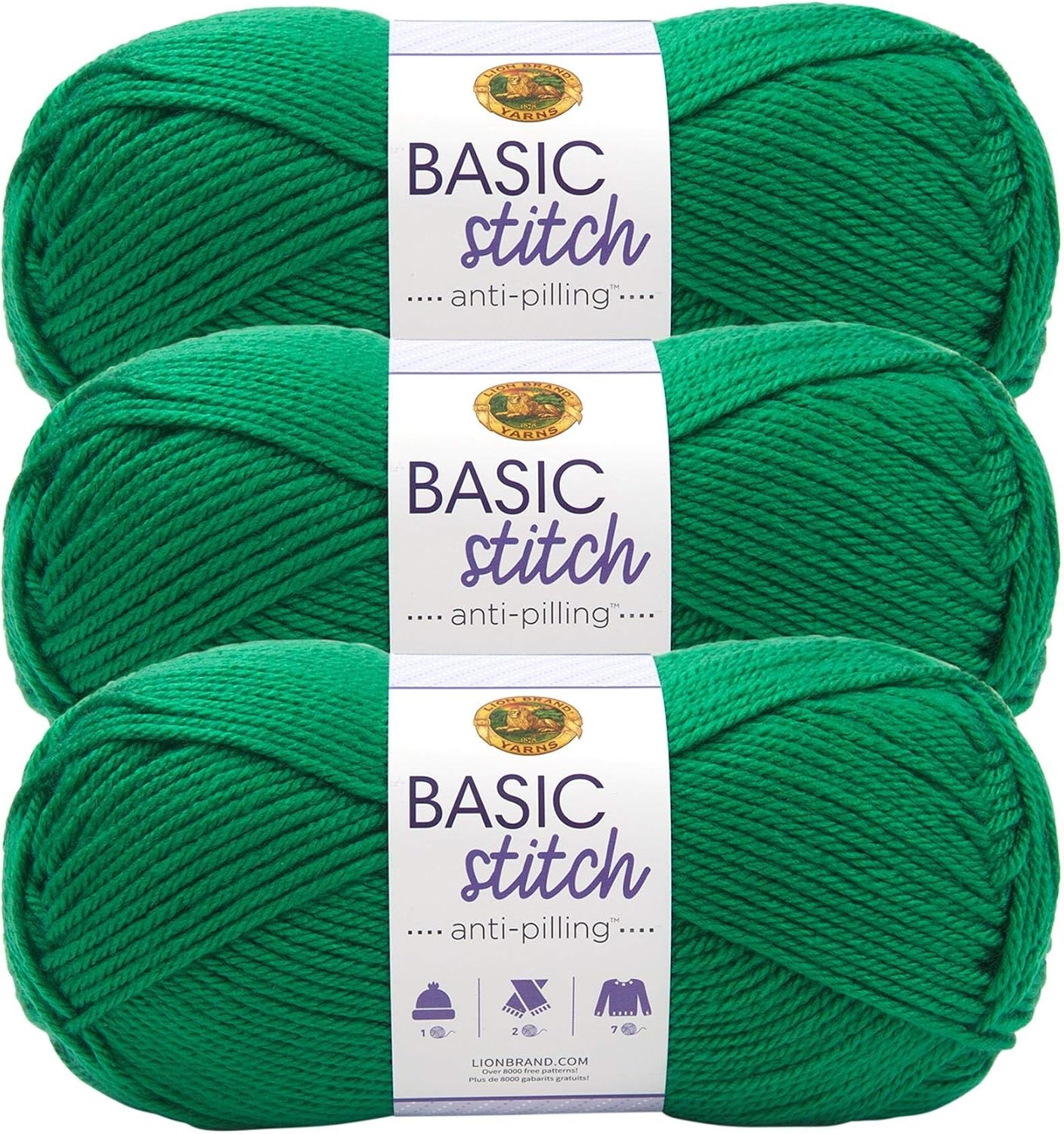 image:imageLion Brand Yarn Basic Stitch AntiPilling Yarn for Crocheting Knitting and Crafts Truffle 1 PackGrass