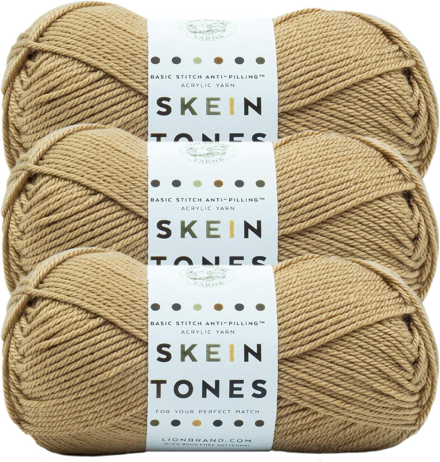 image:imageLion Brand Yarn Basic Stitch AntiPilling Yarn for Crocheting Knitting and Crafts Truffle 1 PackHazelnut