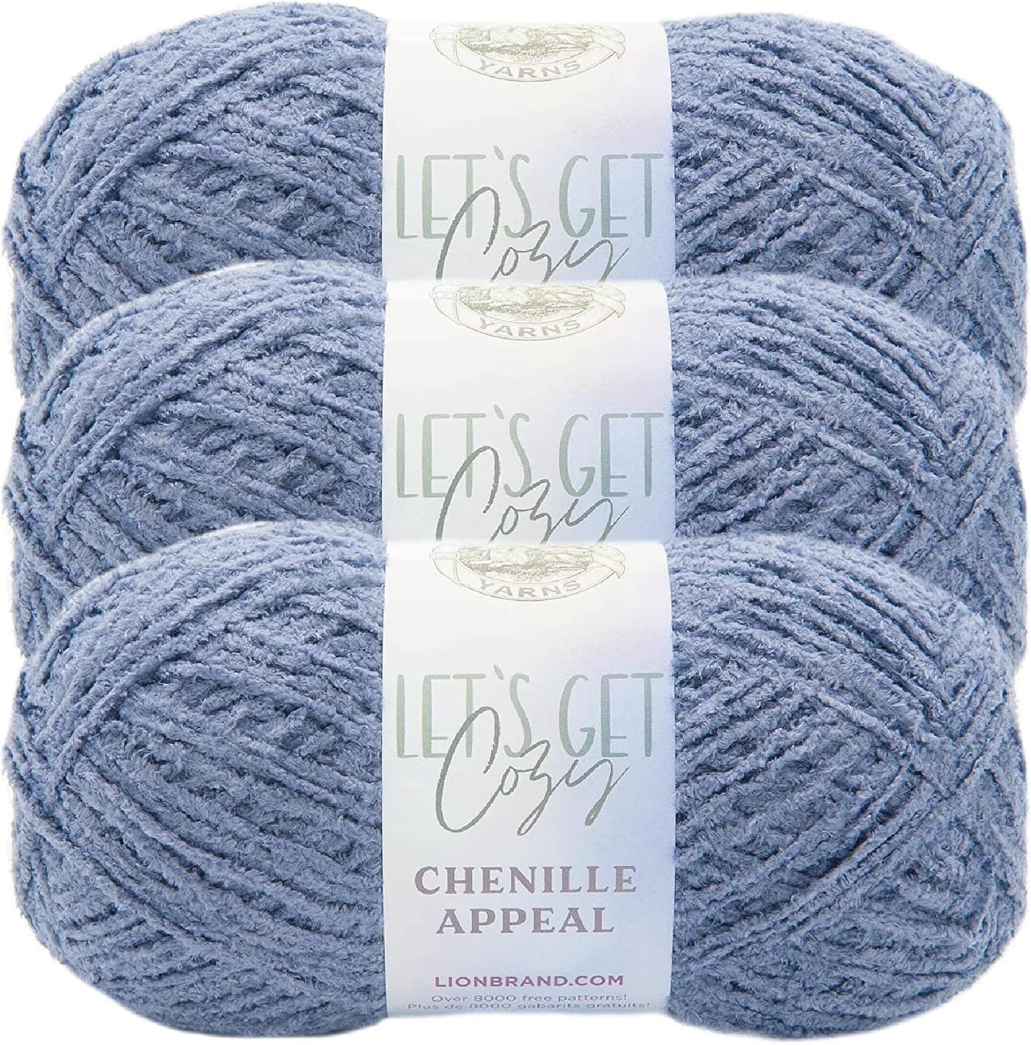 image:imageLion Brand Yarn Chenille Appeal Yarn for Knitting and Crocheting Rose Taupe 1 PackBlue Granite