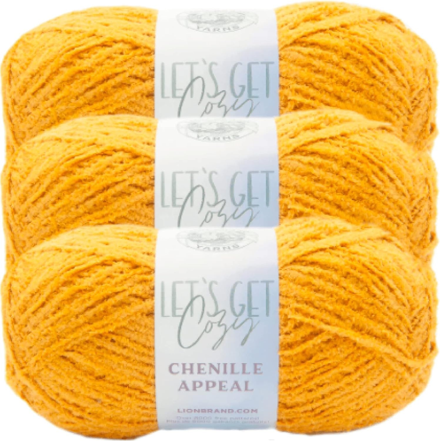 image:imageLion Brand Yarn Chenille Appeal Yarn for Knitting and Crocheting Rose Taupe 1 PackHarvest Gold