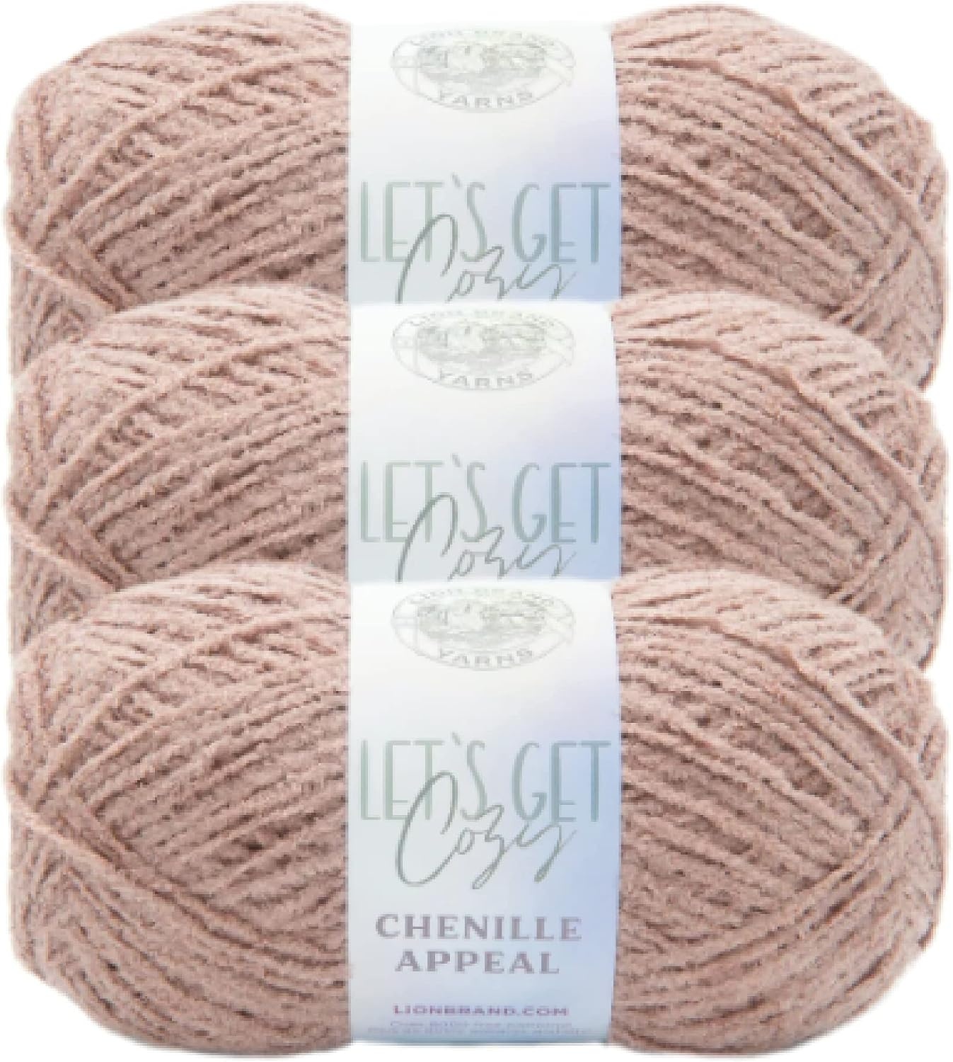 image:imageLion Brand Yarn Chenille Appeal Yarn for Knitting and Crocheting Rose Taupe 1 PackStucco