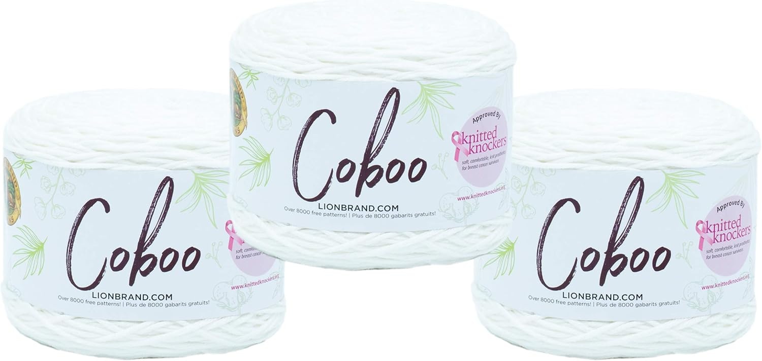image:imageLion Brand Yarn Coboo Yarn Pink 1 SkeinWhite