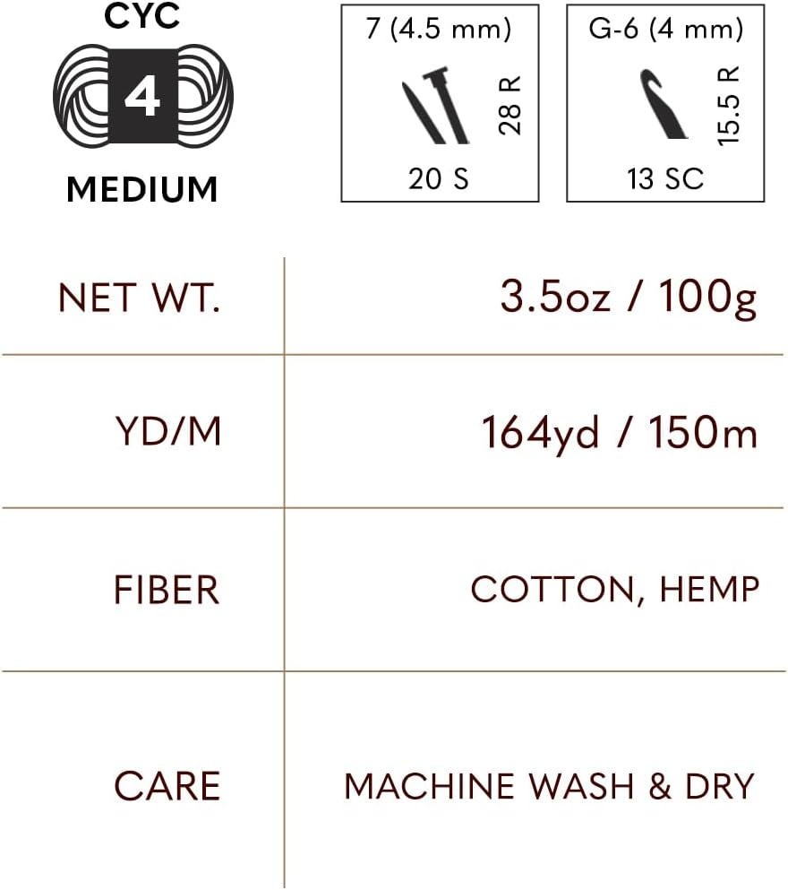 image:imageLion Brand Yarn Cotton Hemp Soft Durable Yarn for Crochet and Knitting 3 Pack CanaryMaple