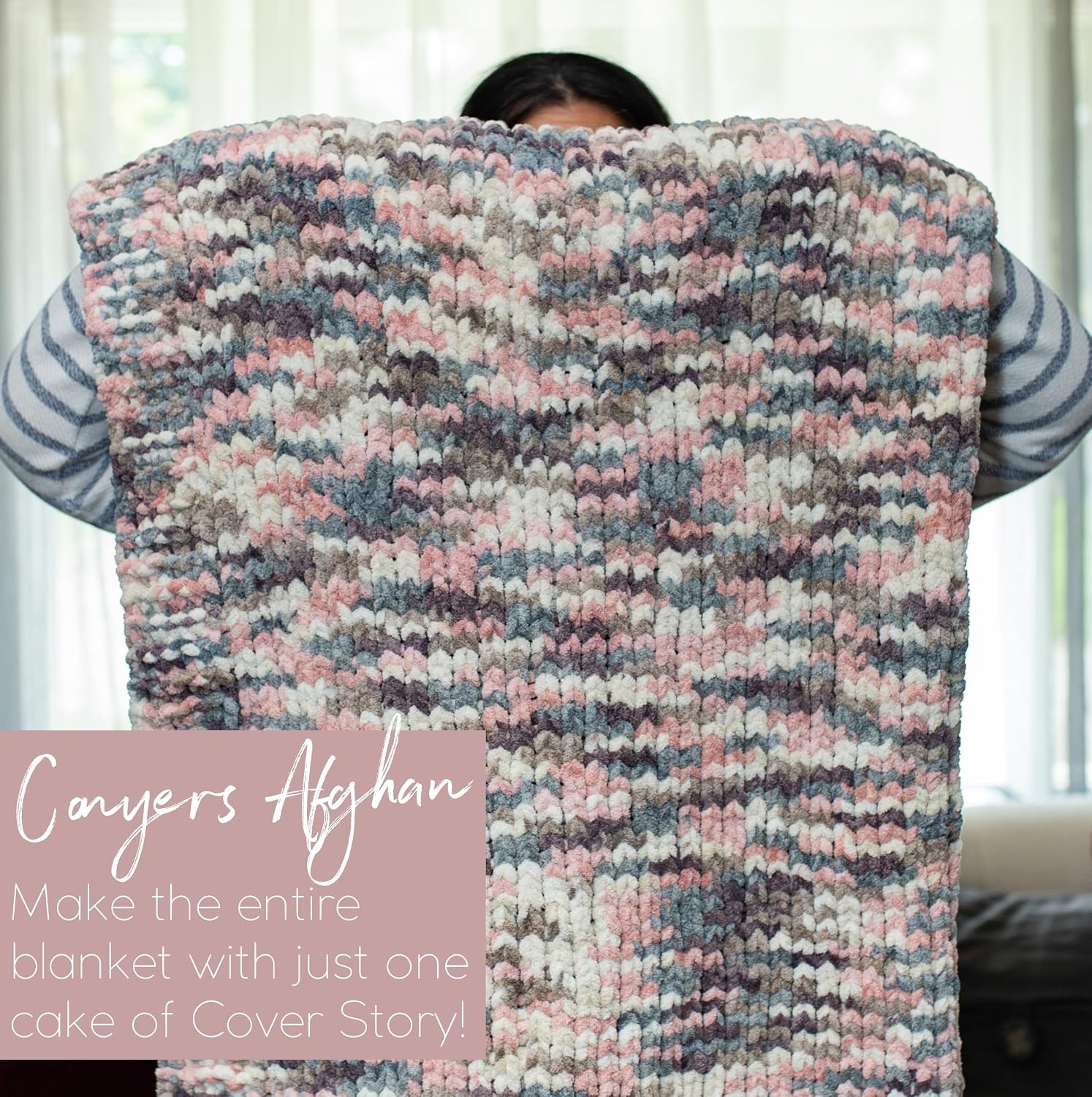 image:imageLion Brand Yarn Cover Story Blanket Yarn for Knitting Crochet and Crafts Mercury 1 Pack Super Bulky Fiber for Soft Aghans Cozy Pillows and EasyCare Stuffed AnimalsStone