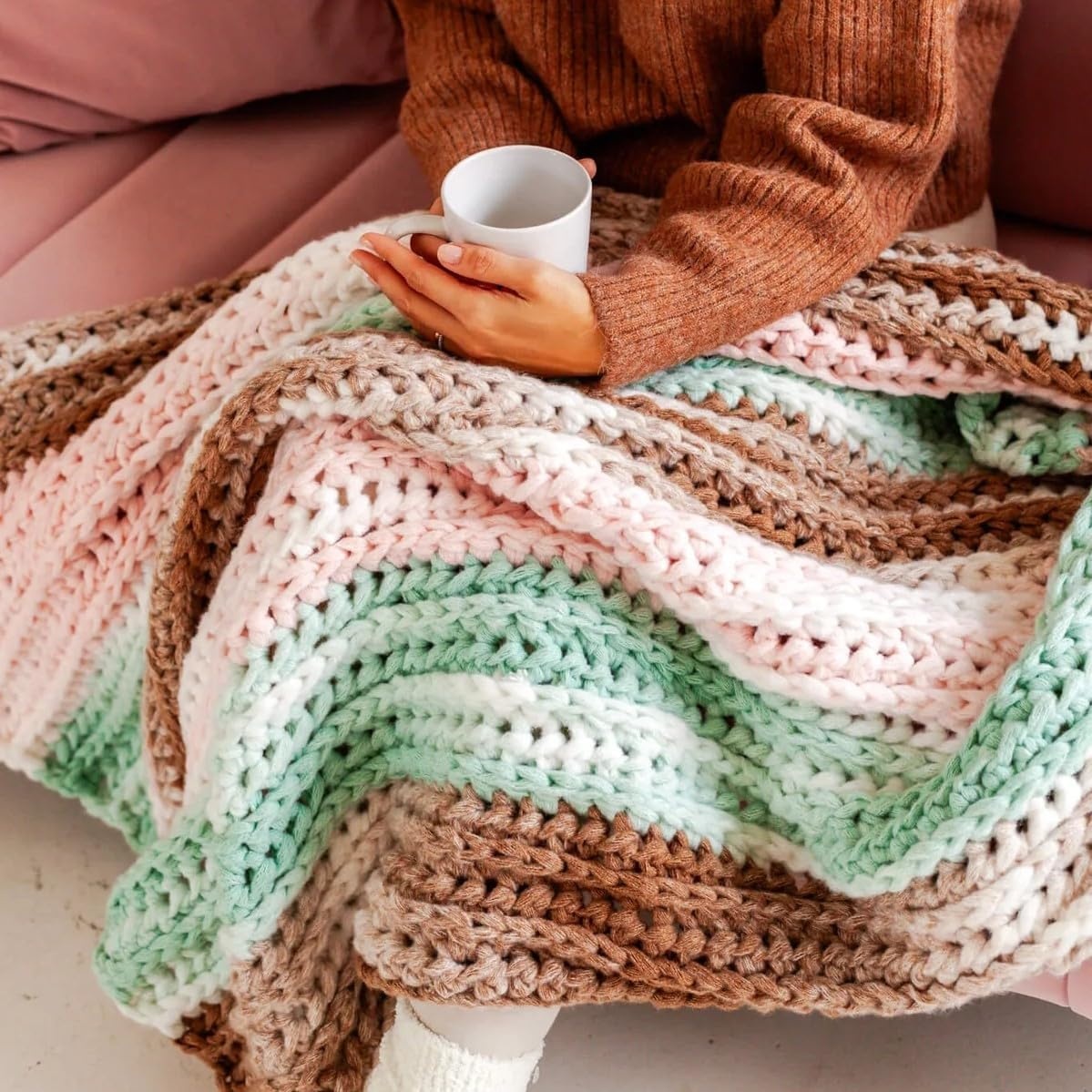 image:imageLion Brand Yarn Cover Story Chainette Blanket Yarn Kelly Green 1 Pack