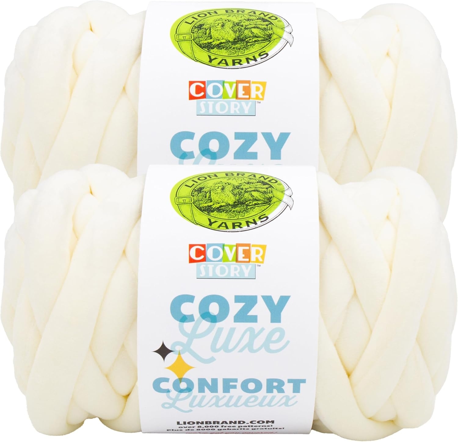 image:imageLion Brand Yarn Cover Story Cozy Luxe Blanket Yarn for Knitting and Crochet Honey 1 PackCream