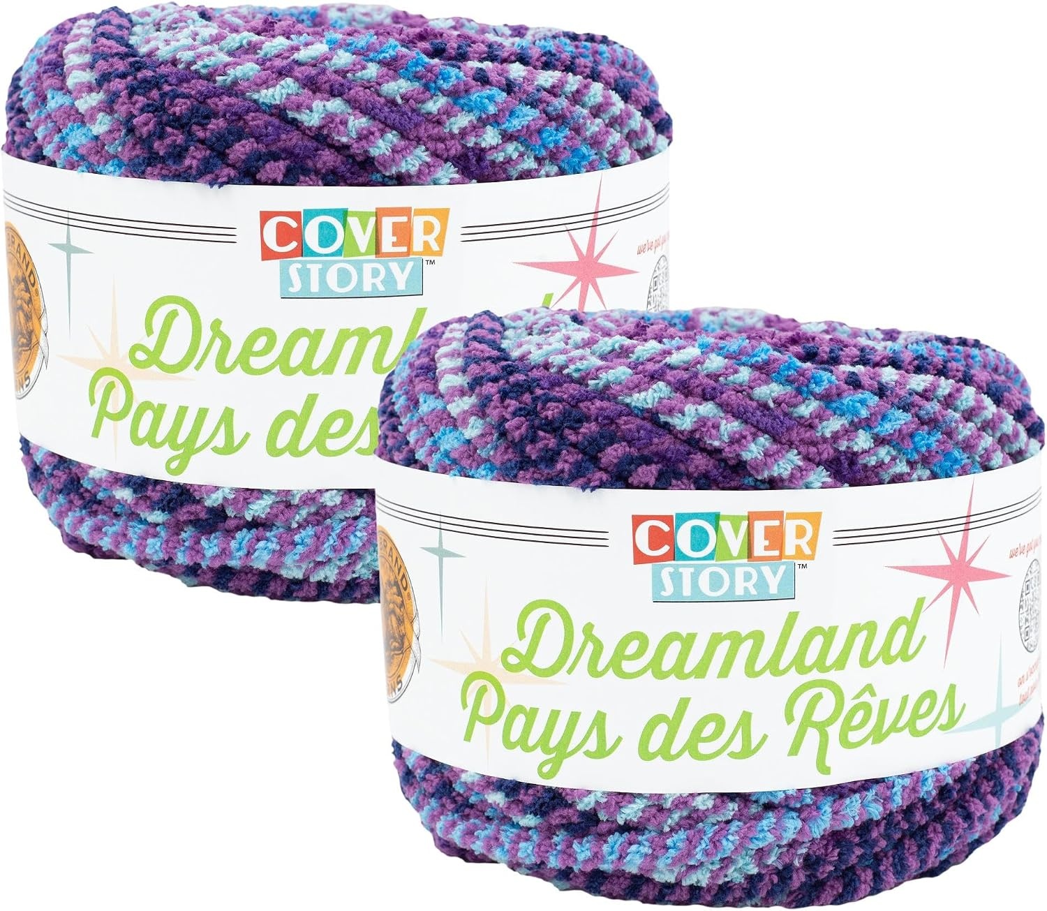 image:imageLion Brand Yarn Cover Story Dreamland Blanket Yarn Tartan 1 PackPurple Mountains
