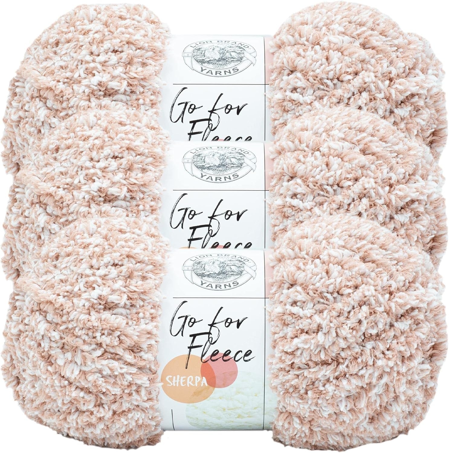 image:imageLion Brand Yarn Go for Fleece Sherpa Jumbo Yarn for Knitting Crocheting and Crafting 1 Pack BlushBlush