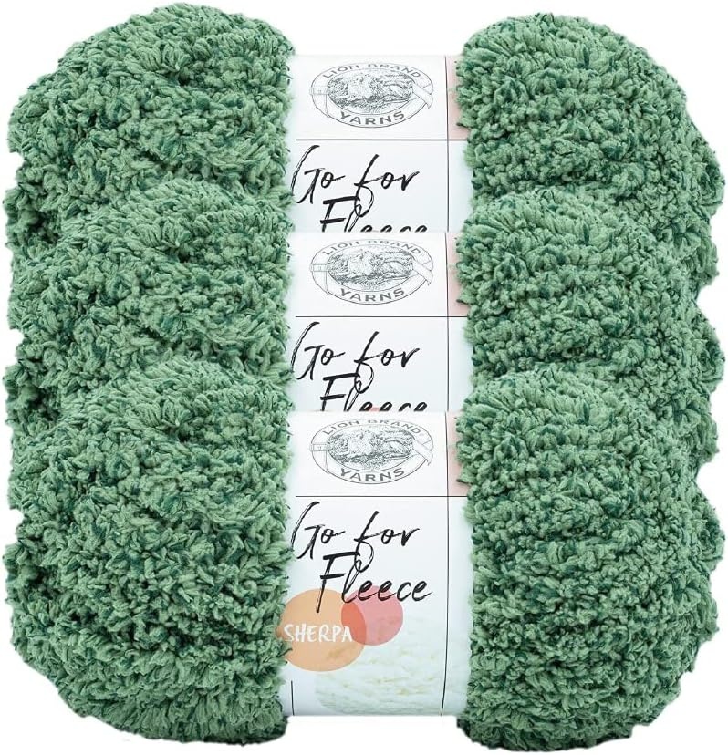 image:imageLion Brand Yarn Go for Fleece Sherpa Jumbo Yarn for Knitting Crocheting and Crafting 1 Pack BlushFern