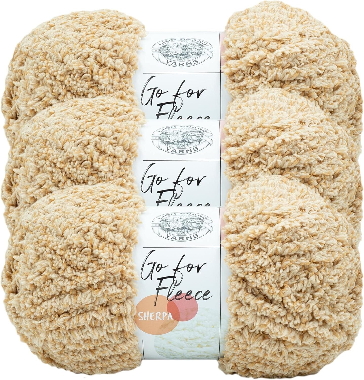 image:imageLion Brand Yarn Go for Fleece Sherpa Jumbo Yarn for Knitting Crocheting and Crafting 1 Pack BlushHoney