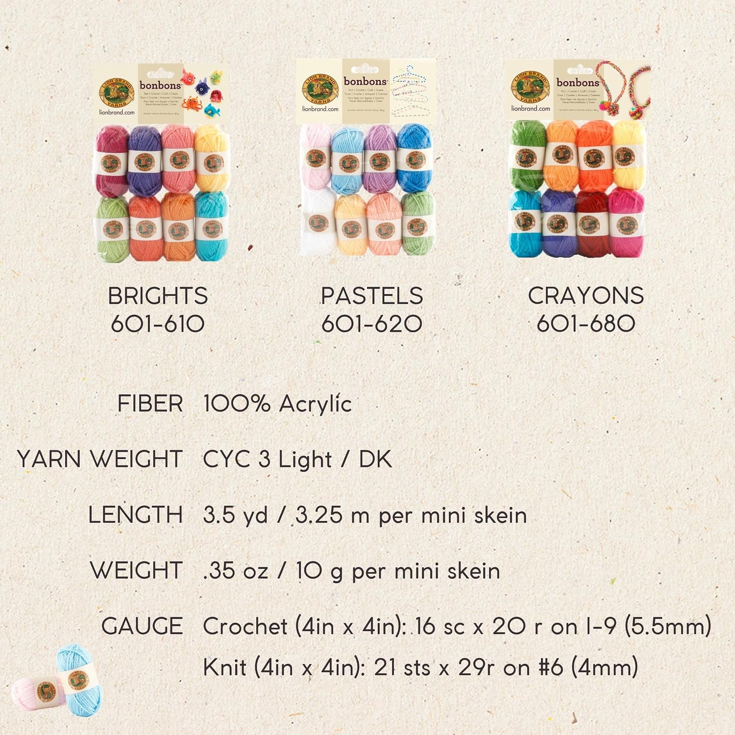 image:imageLion Brand Yarn Lion Brand Bonbons 680 CrayonsNature