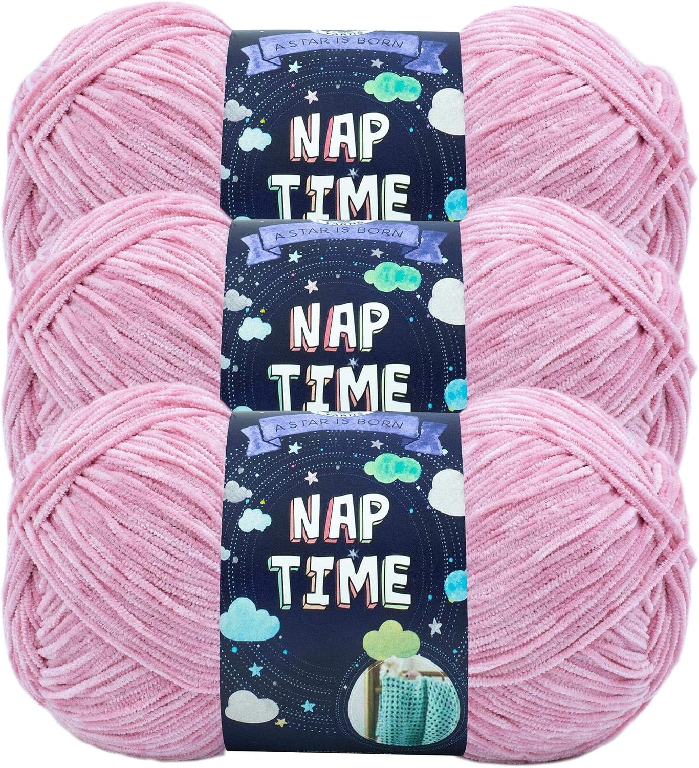 image:imageLion Brand Yarn Naptime Baby Yarn for Knitting and Crochet White 3 PackPink