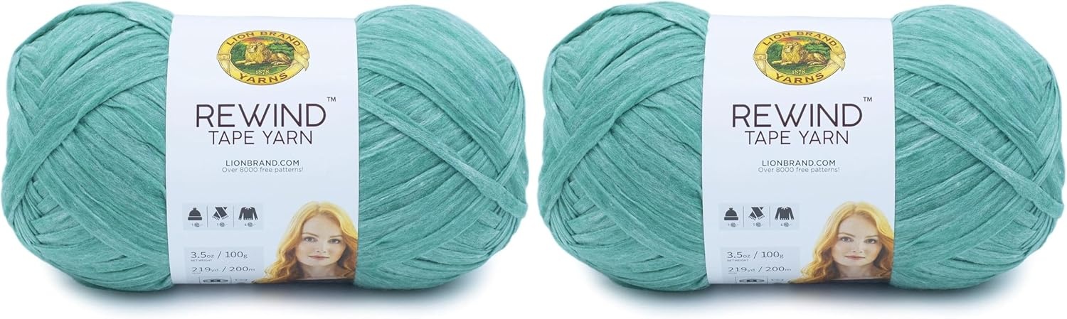 image:imageLion Brand Yarn Rewind Bulky Flat Tape Yarn for Crochet Knitting and Crafts Moto Jacket 1 Pack Soft Fiber for Bags Summer Hats and Shawls Dark GreyCapri Breeze