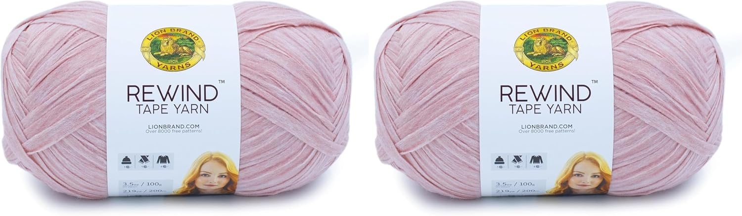 image:imageLion Brand Yarn Rewind Bulky Flat Tape Yarn for Crochet Knitting and Crafts Moto Jacket 1 Pack Soft Fiber for Bags Summer Hats and Shawls Dark GreyMahogany Rose