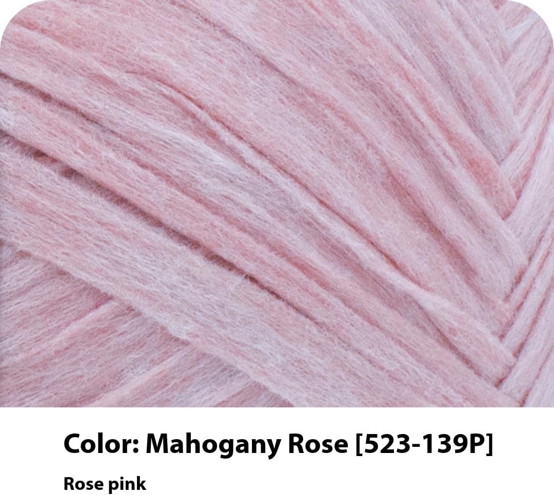 image:imageLion Brand Yarn Rewind Bulky Flat Tape Yarn for Crochet Knitting and Crafts Moto Jacket 1 Pack Soft Fiber for Bags Summer Hats and Shawls Dark GreyMahogany Rose
