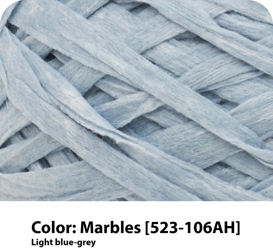 image:imageLion Brand Yarn Rewind Bulky Flat Tape Yarn for Crochet Knitting and Crafts Moto Jacket 1 Pack Soft Fiber for Bags Summer Hats and Shawls Dark GreyMarbles