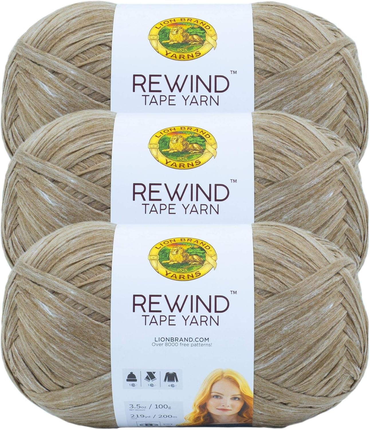 image:imageLion Brand Yarn Rewind Bulky Flat Tape Yarn for Crochet Knitting and Crafts Moto Jacket 1 Pack Soft Fiber for Bags Summer Hats and Shawls Dark GreyWillow