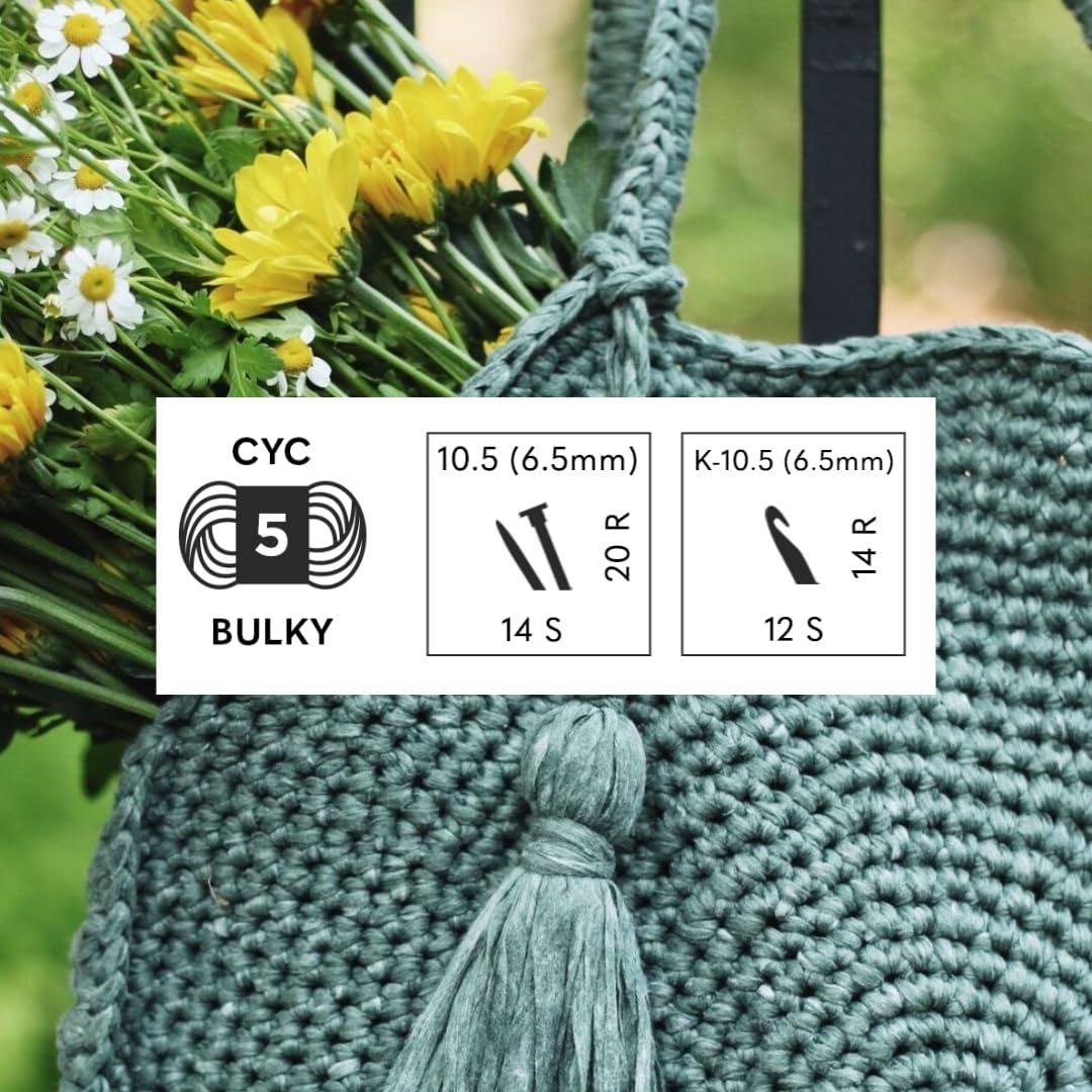 image:imageLion Brand Yarn Rewind Bulky Flat Tape Yarn for Crochet Knitting and Crafts Moto Jacket 1 Pack Soft Fiber for Bags Summer Hats and Shawls Dark GreyWillow
