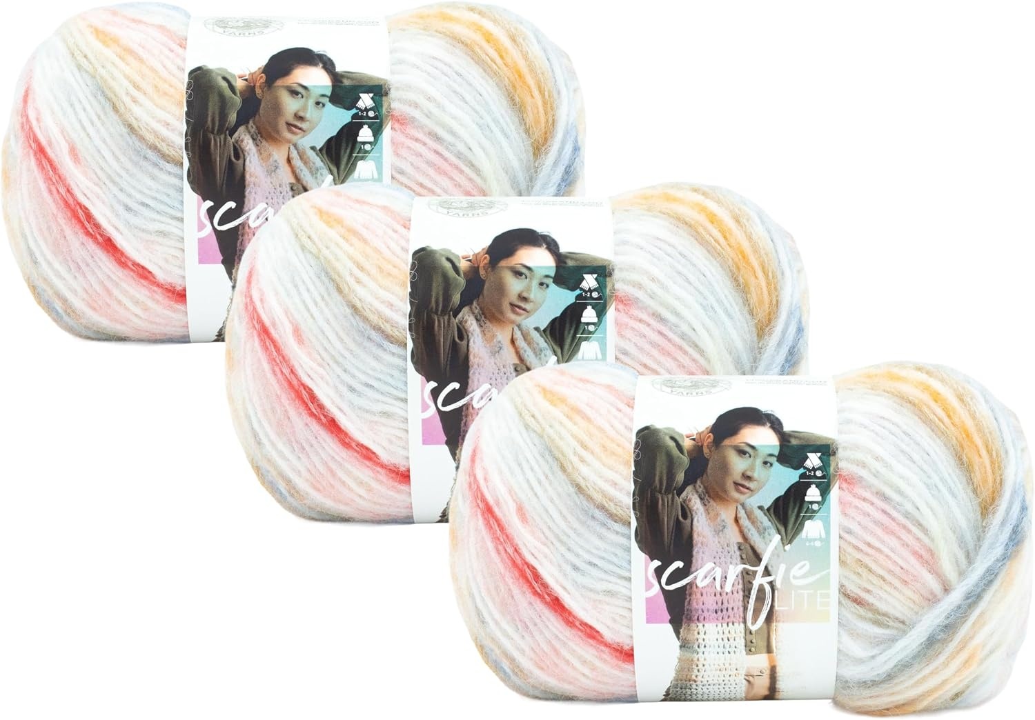 image:imageLion Brand Yarn Scarfie Lite Ombr Yarn for Knitting Seaglass 3 PackTartan