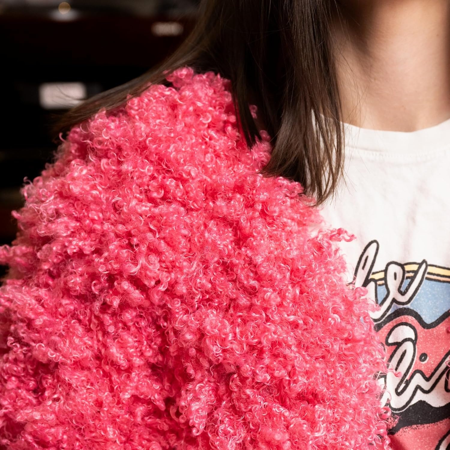 image:imageLion Brand Yarn Shaggy Chic Fashion Yarn for Knitting and Crochet Hot Pink 1 PackHot Pink