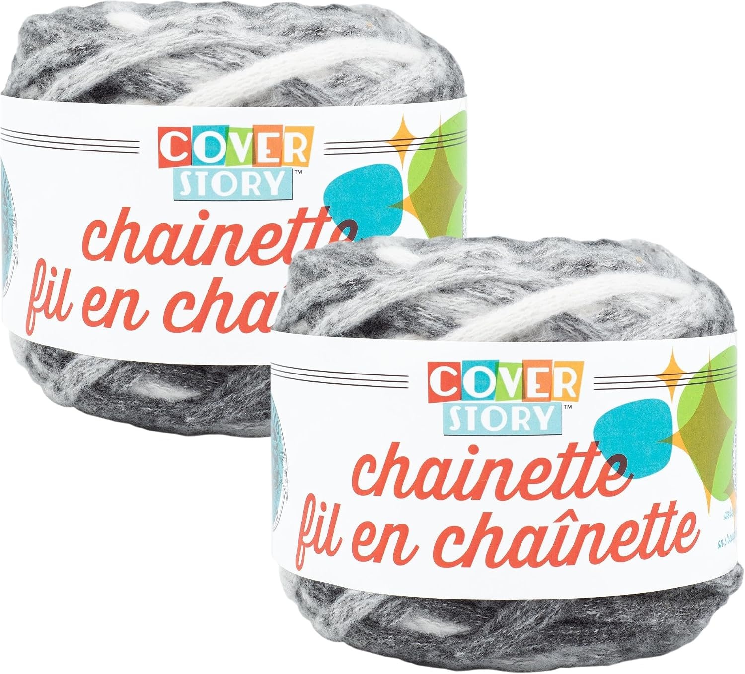 image:imageLion Brand Yarn Super Bulky Cover Story Chainette Blanket Yarn for Knitting and Crochet Black 1 PackCharcoal