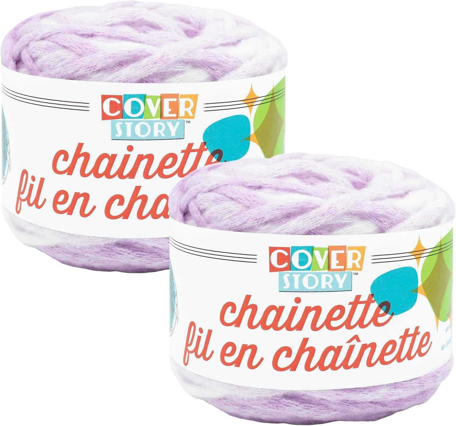 image:imageLion Brand Yarn Super Bulky Cover Story Chainette Blanket Yarn for Knitting and Crochet Black 1 PackLilac