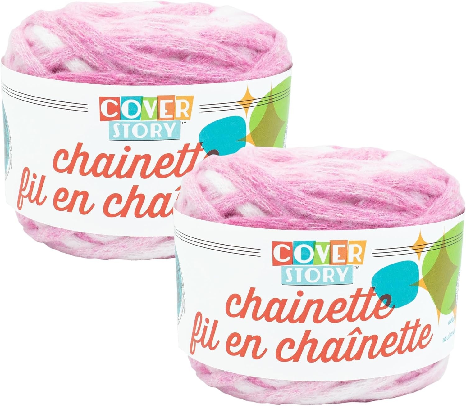 image:imageLion Brand Yarn Super Bulky Cover Story Chainette Blanket Yarn for Knitting and Crochet Black 1 PackPink
