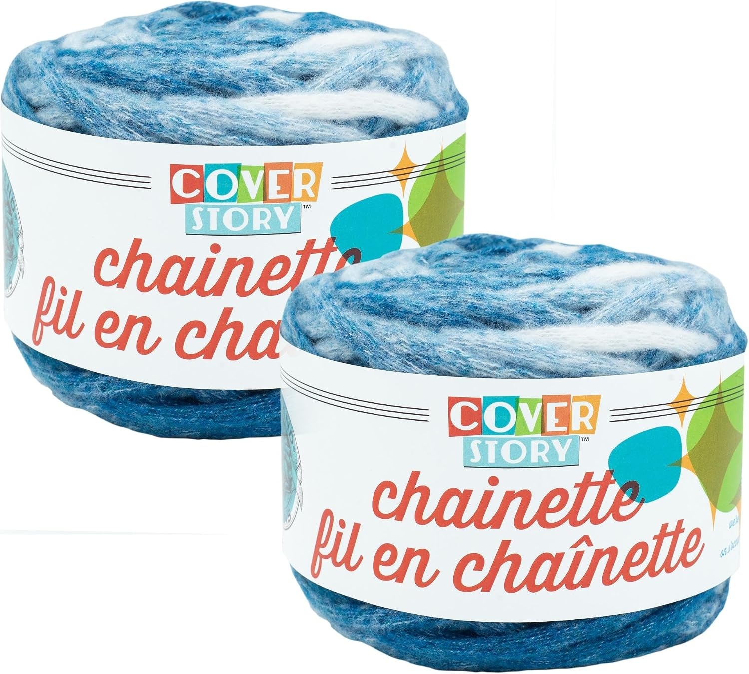 image:imageLion Brand Yarn Super Bulky Cover Story Chainette Blanket Yarn for Knitting and Crochet Black 1 PackTeal