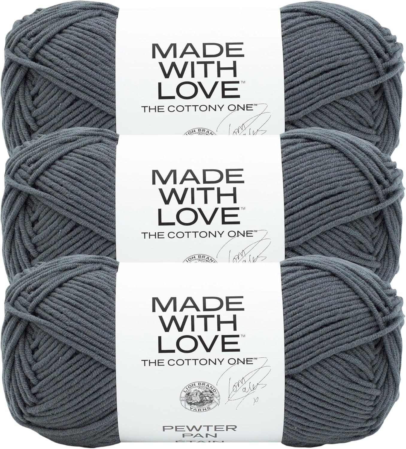 image:imageLion Brand Yarn Tom Daley Made with Love The Cottony One Yarn for Crocheting Knitting and Crafts Red Red Wine 1 Pack Tom Daley Made With Love Cotton Acrylic Yarn for Knitting Crochet Crafts Worsted Fiber for Soft Blankets Hats SweatersPewter Pan