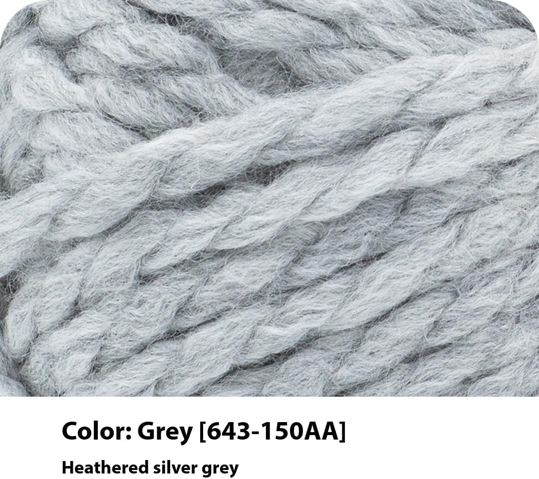 image:imageLion Brand Yarn WoolEase TampQ Recycled Bulky Yarn for Crochet Cream 1 PackGrey