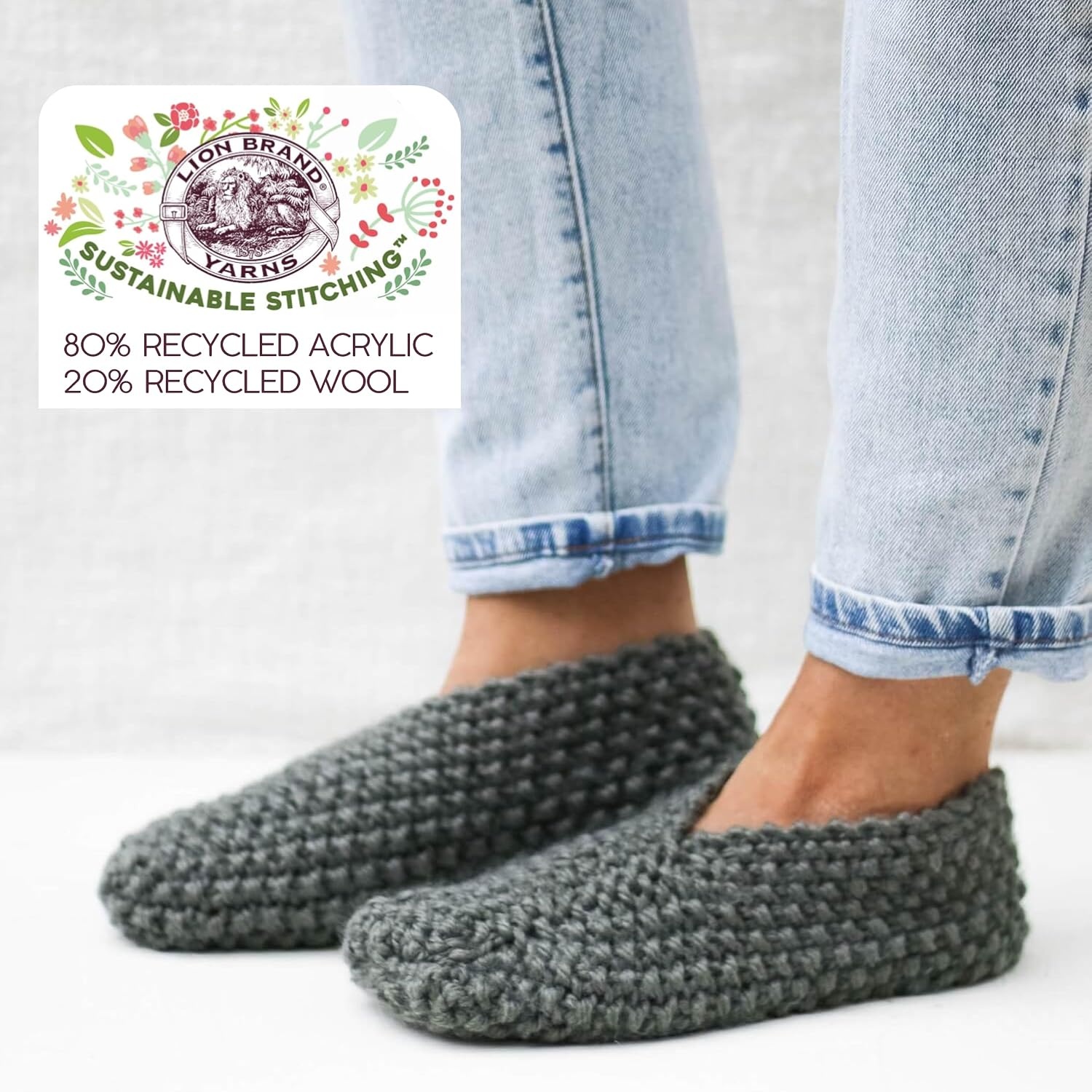 image:imageLion Brand Yarn WoolEase TampQ Recycled Bulky Yarn for Crochet Cream 1 PackOlive