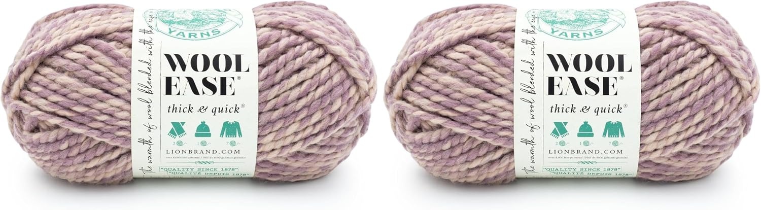 image:imageLion Brand Yarn WoolEase Thick amp Quick Yarn Celebration White 3 Pack Super Bulky Wool Acrylic Blend Fiber for Soft Hats Sweaters Chunky Blankets Yarn for Crochet Knitting Crafts WeavingBubbles