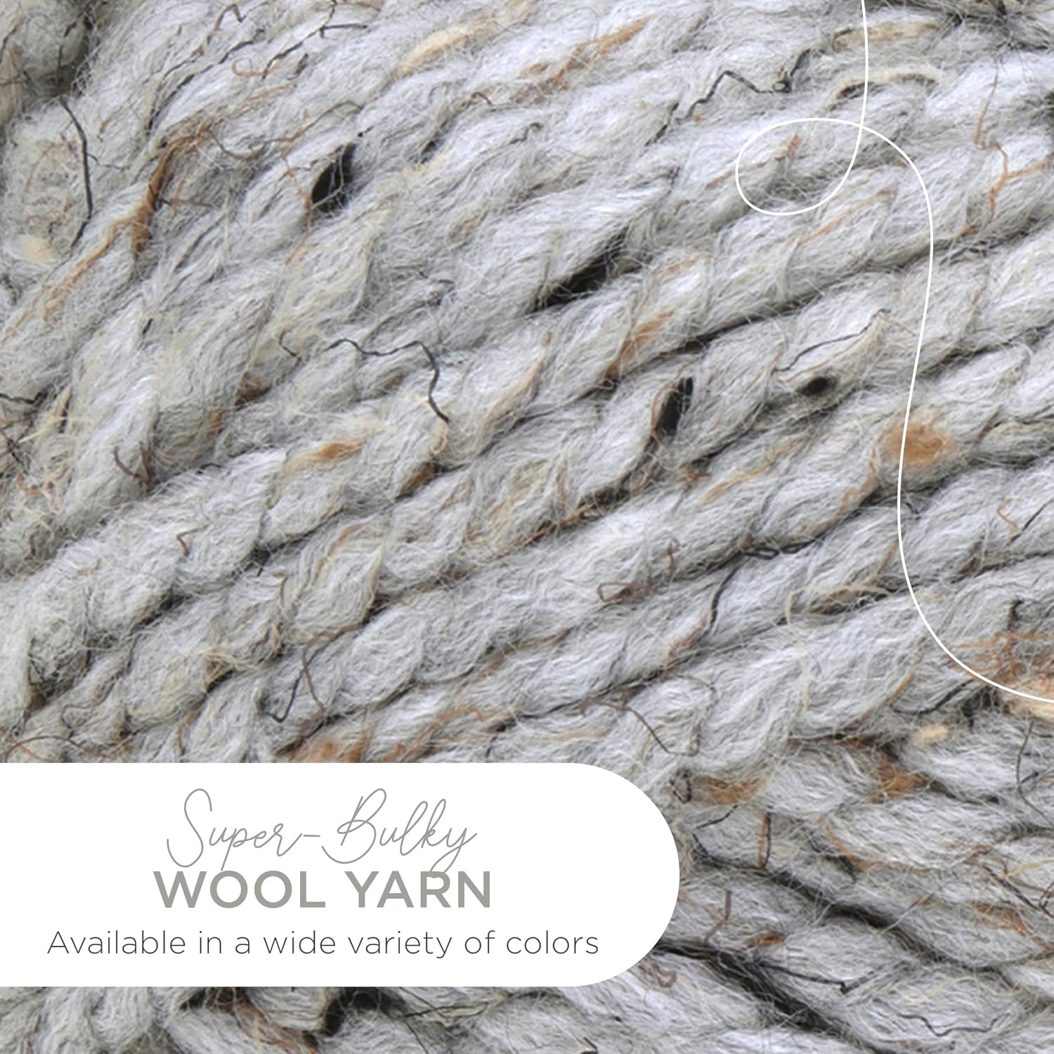 image:imageLion Brand Yarn WoolEase Thick amp Quick Yarn Celebration White 3 Pack Super Bulky Wool Acrylic Blend Fiber for Soft Hats Sweaters Chunky Blankets Yarn for Crochet Knitting Crafts WeavingGrey Marble