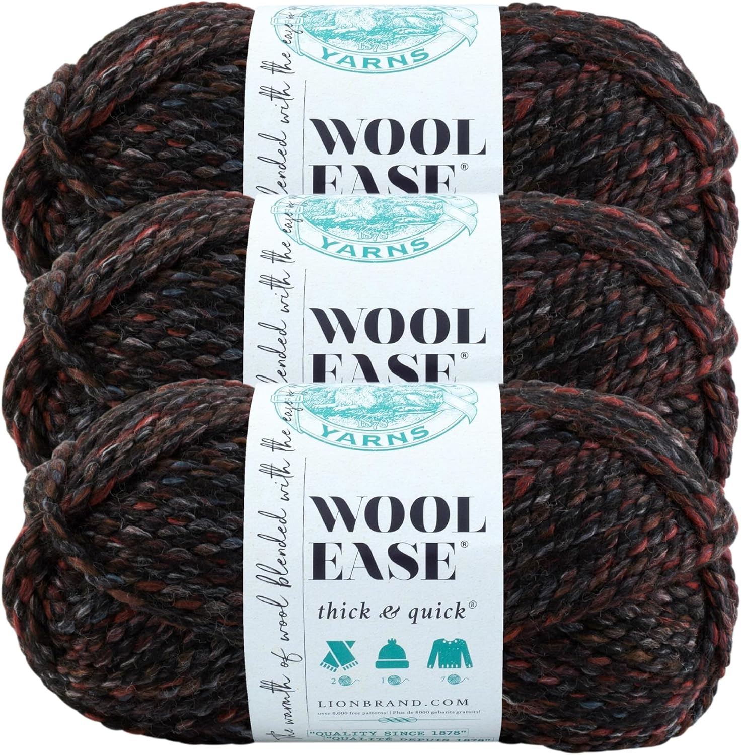 image:imageLion Brand Yarn WoolEase Thick amp Quick Yarn Celebration White 3 Pack Super Bulky Wool Acrylic Blend Fiber for Soft Hats Sweaters Chunky Blankets Yarn for Crochet Knitting Crafts WeavingBlackstone