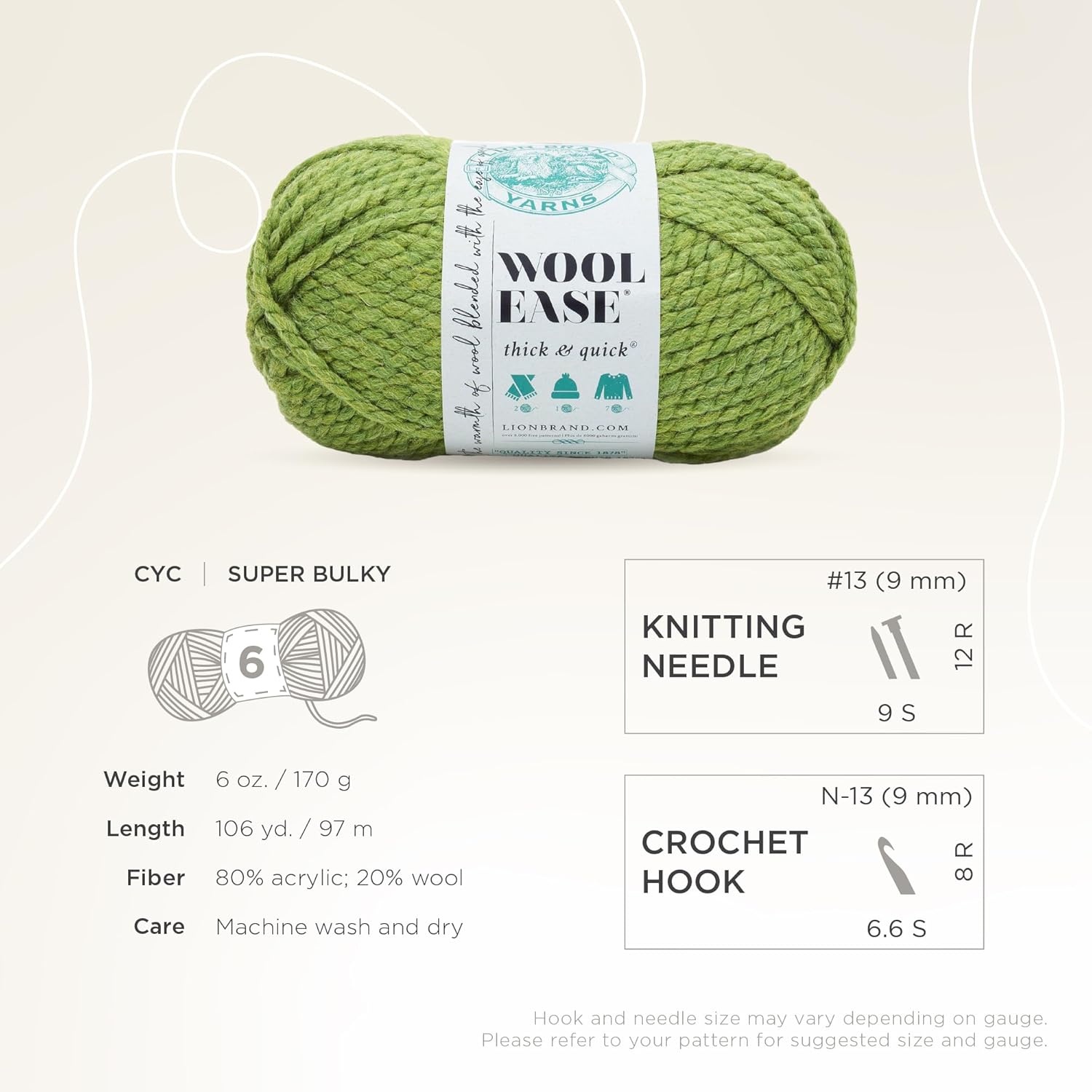 image:imageLion Brand Yarn WoolEase Thick amp Quick Yarn Celebration White 3 Pack Super Bulky Wool Acrylic Blend Fiber for Soft Hats Sweaters Chunky Blankets Yarn for Crochet Knitting Crafts WeavingGrass