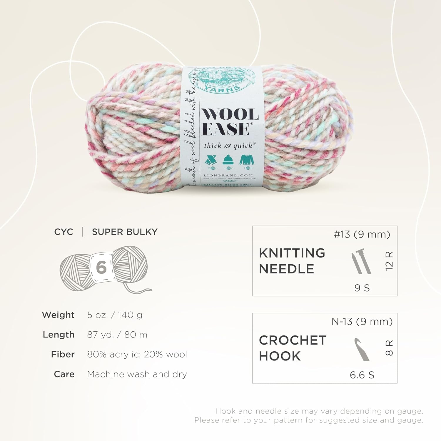 image:imageLion Brand Yarn WoolEase Thick amp Quick Yarn Celebration White 3 Pack Super Bulky Wool Acrylic Blend Fiber for Soft Hats Sweaters Chunky Blankets Yarn for Crochet Knitting Crafts WeavingCarousel